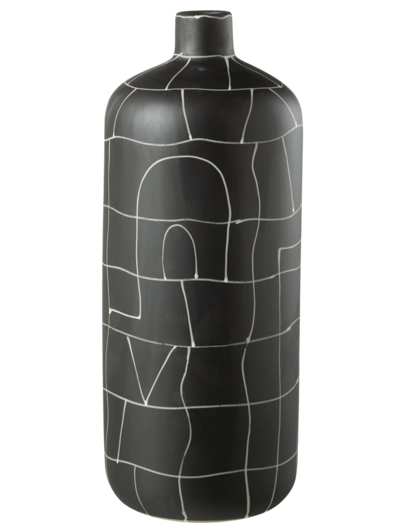 imagem de Garrafa de vaso J-Line Japão cerâmica preta grande1