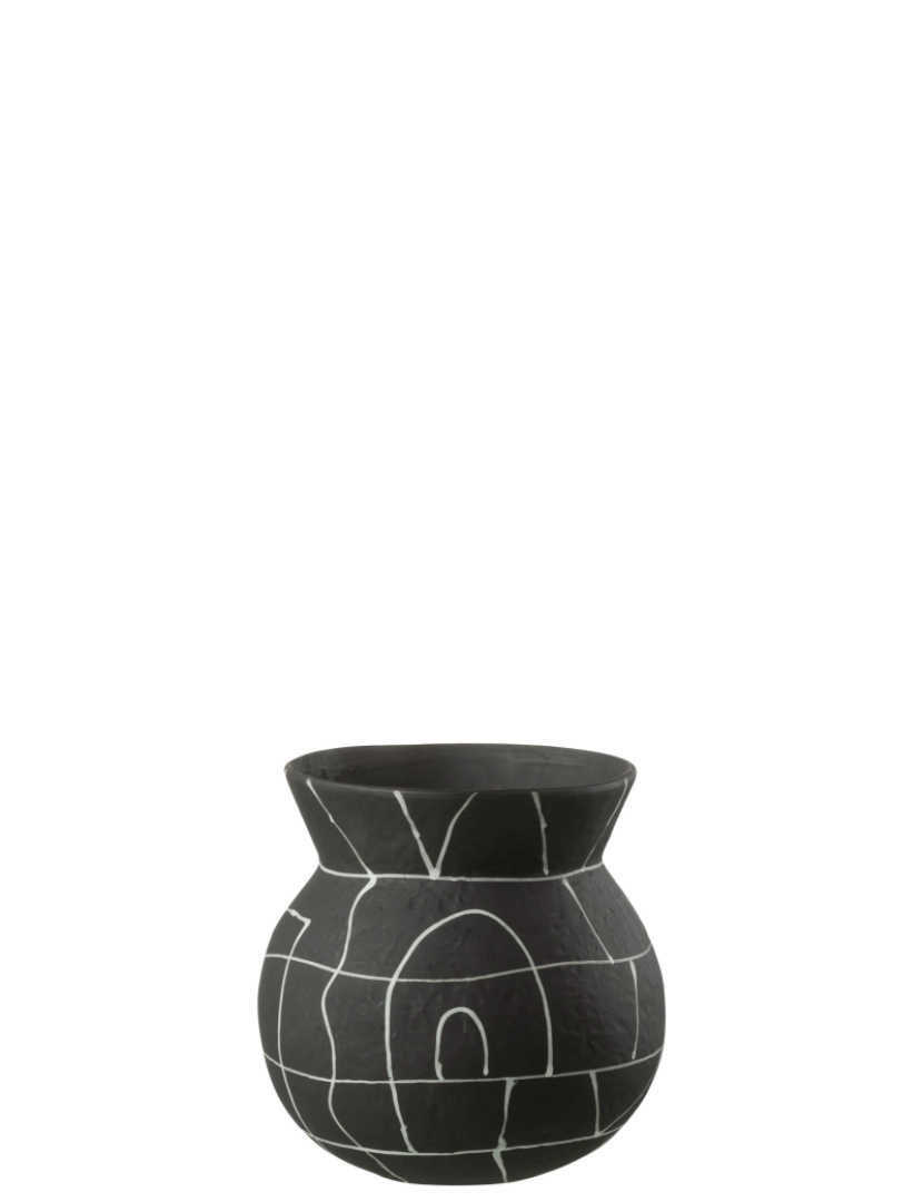 J-Line - J-Line japonês vaso de cerâmica preto