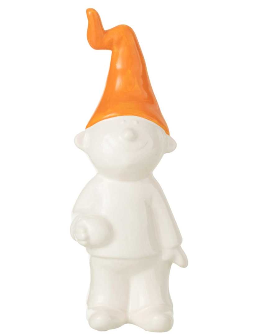 imagem de J-Line Lutin Stand cerâmica branca / laranja pequeno1