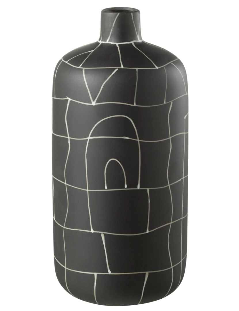 J-Line - Garrafa de vaso J-Line Japão cerâmica preta pequena
