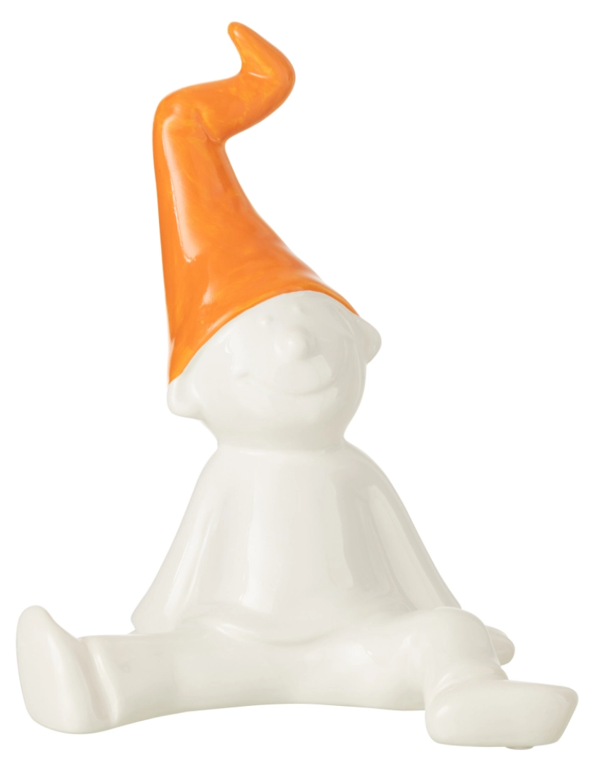imagem de J-Line Lutin assento de cerâmica branco/laranja grande1