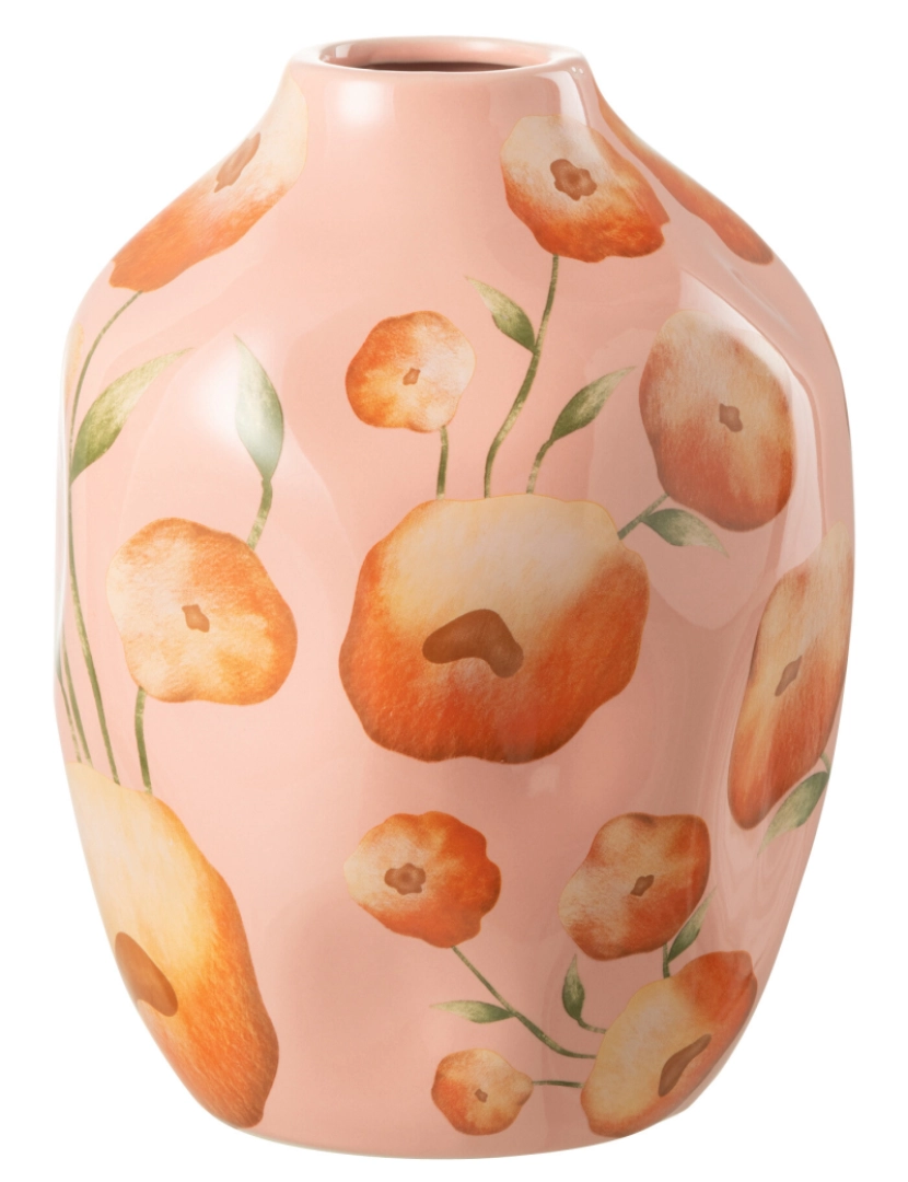 J-Line - Salmão de vaso de flor cerâmica J-Line / laranja