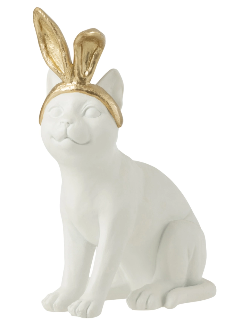 J-Line - Gato de linha J orelhas reine ouro/branco grande