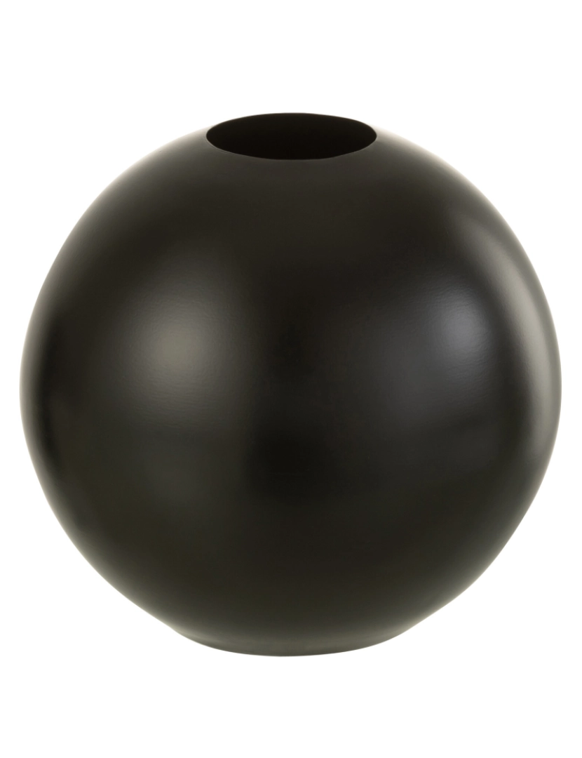 imagem de J-Line redondo vaso metal preto grande1