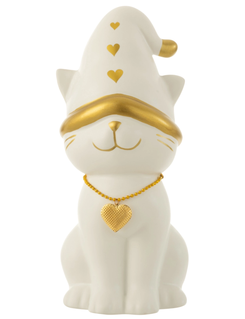J-Line - J-Line Gato Coração Branco Dolomite Chapéu/Large Ouro