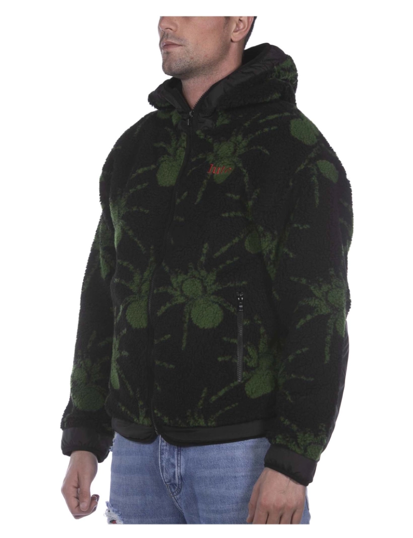 imagem de Iuter Spider Fur Zip Hoodie Camisola Preta2