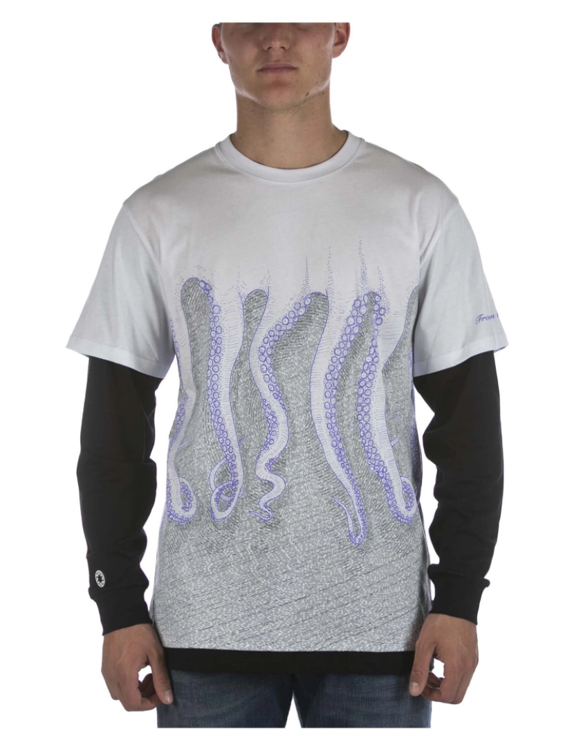 imagem de T-Shirt Octopus Milan L/S Branco Preto1