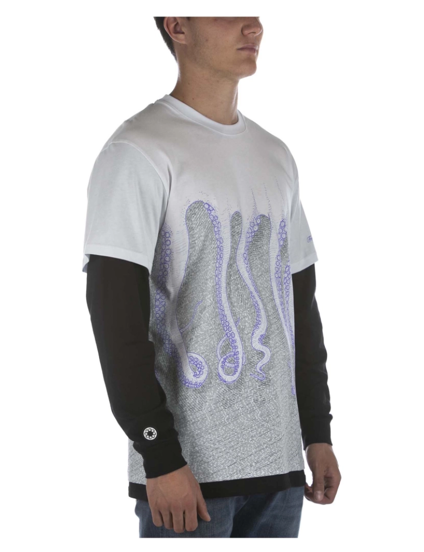 imagem de T-Shirt Octopus Milan L/S Branco Preto2