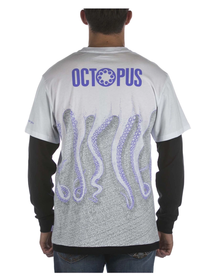 imagem de T-Shirt Octopus Milan L/S Branco Preto3