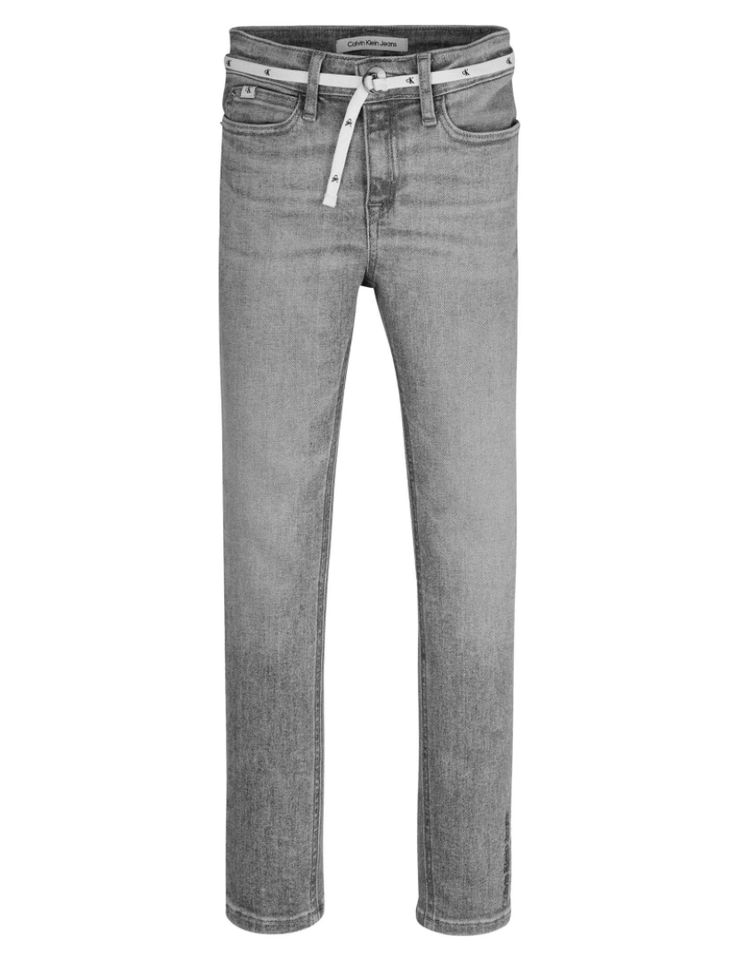 Calvin Klein Skinny Hr Light Wash Jeans Cinza - Calvin Klein