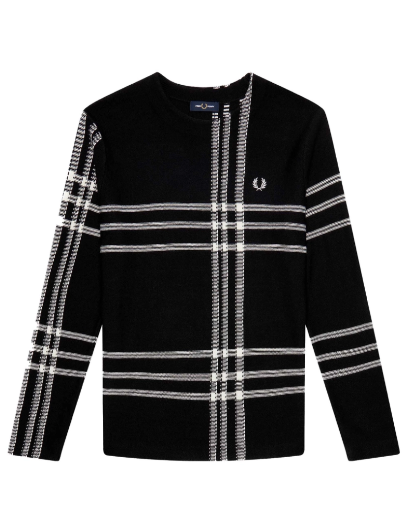 Fredperry - Suéter Fred Perry Preto Tartan