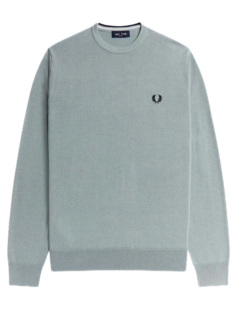 Fredperry - Suéter Cinza Clássico Fred Perry