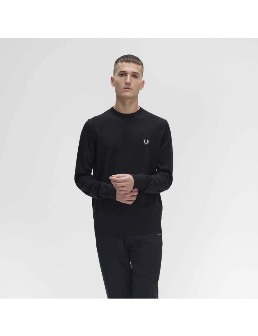 imagem de Suéter Preto Fred Perry Classic Crew Neck5