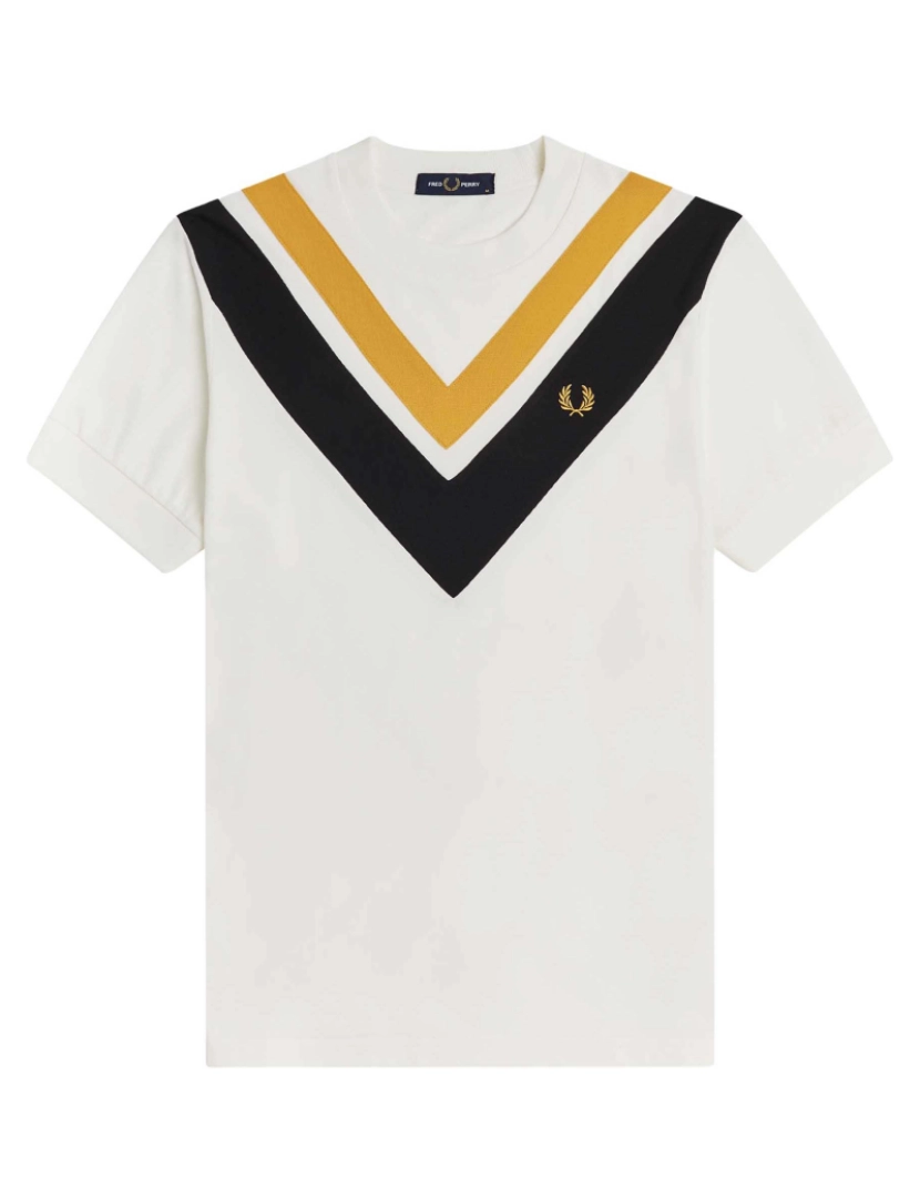 Fredperry - T-Shirt Fred Perry Fp V-Panel Branca