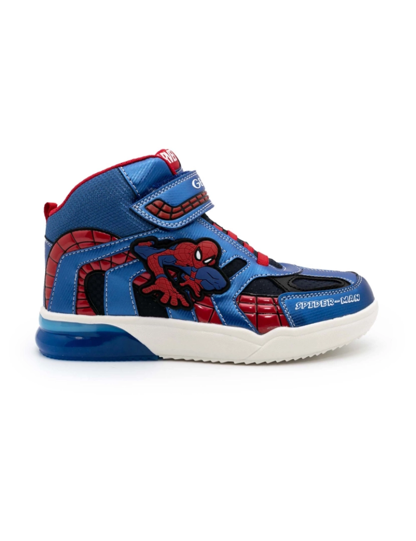 Geox - Geox J Grayjay Spiderman Azul Vermelho Tênis