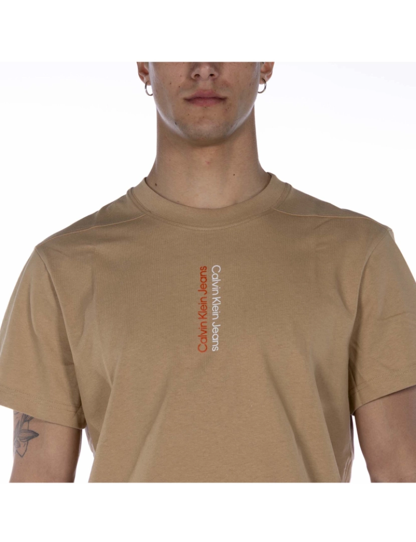 imagem de Camiseta Calvin Klein Espelho Logotipo T Bege Ab04