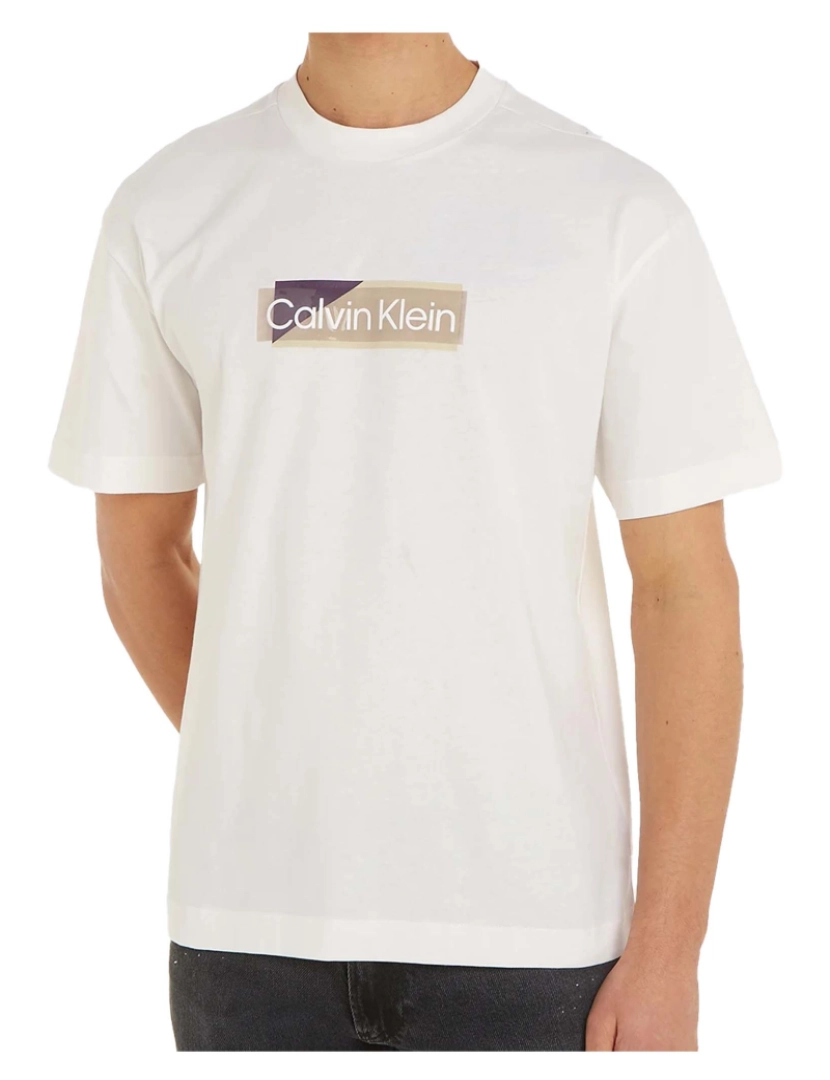 imagem de Camiseta Com Logotipo De Gel Em Camadas Calvin Klein T-S3