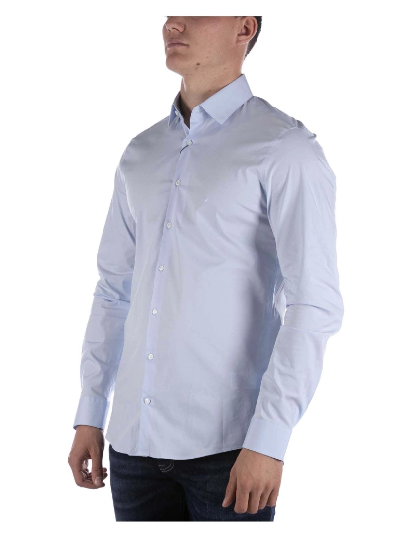 imagem de Camisa Calvin Klein Poplin Stretch Slim Azul2