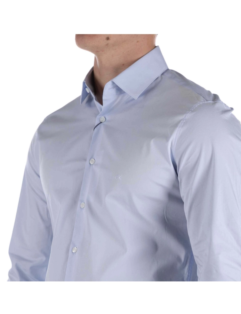 imagem de Camisa Calvin Klein Poplin Stretch Slim Azul4