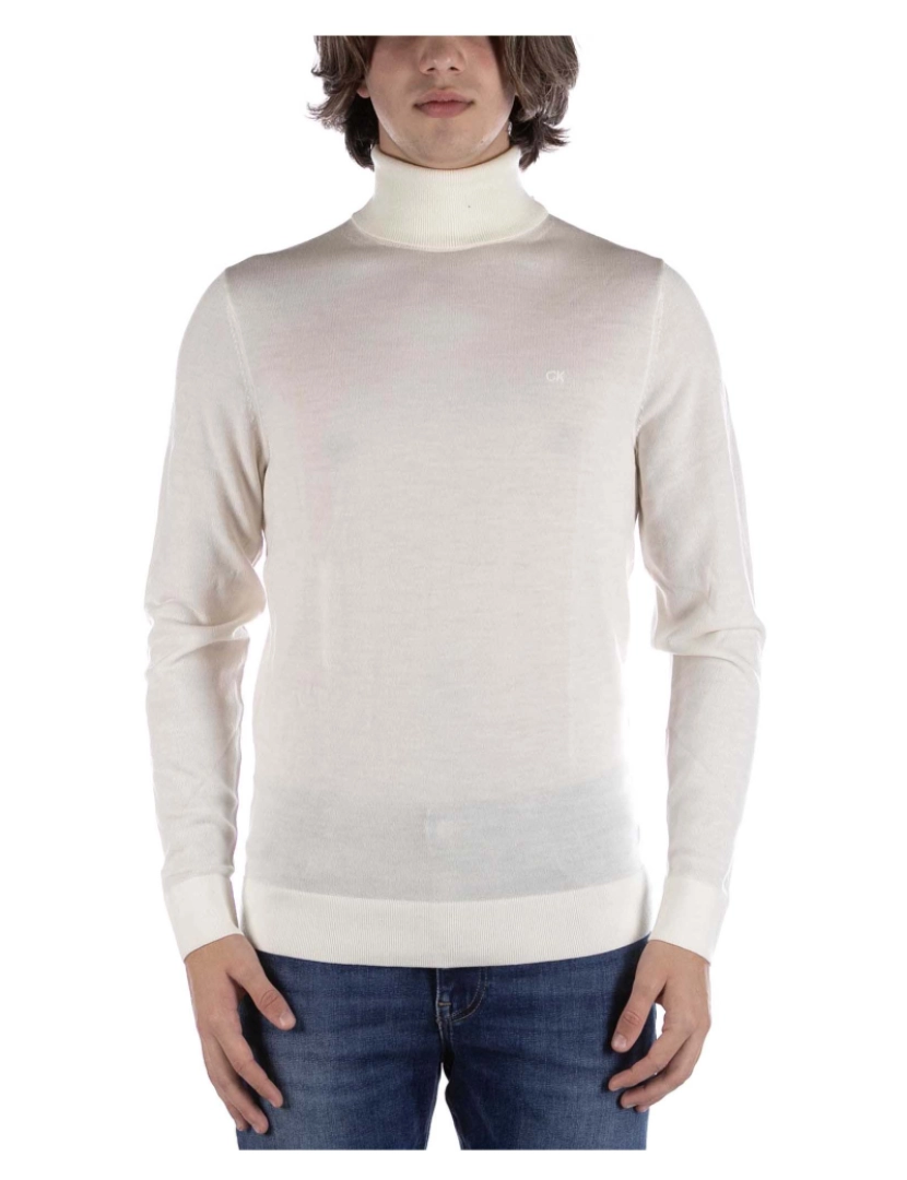 imagem de Camisola Calvin Klein Superior Wool Tartaruga Creme1