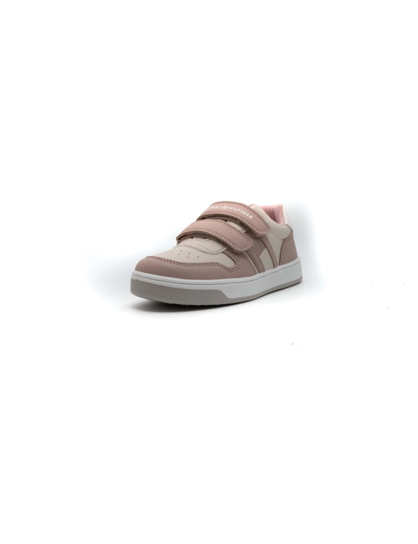 imagem de Tommy Hilfiger Flag Low Cut Velcro Tênis Rosa/Bege3