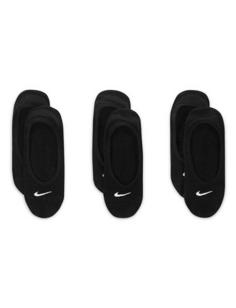 Nike - MEIAS Nike 3PPK Lightweight Footi, Preto, Mulheres