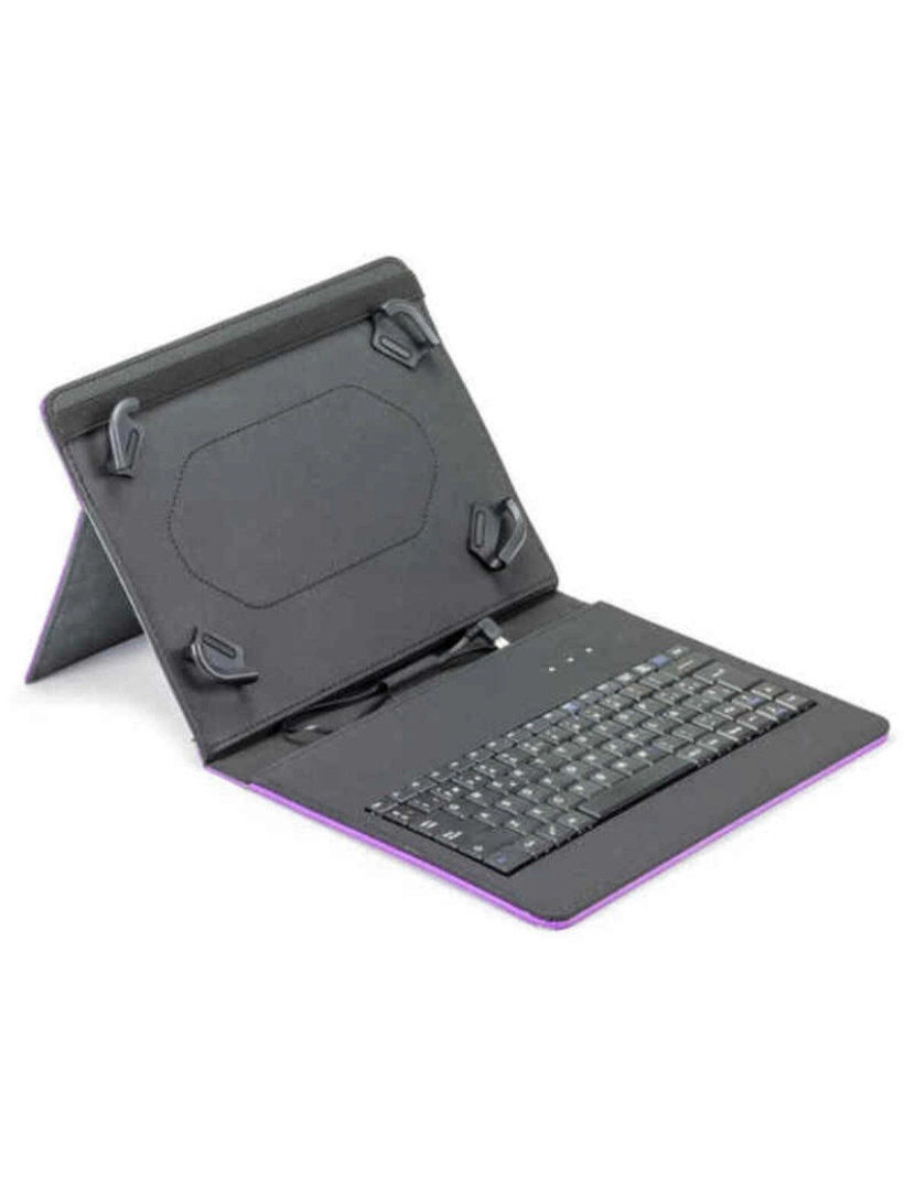 Maillon Technologique - Teclado Bluetooth com Suporte para Táblete Maillon Technologique MTKEYUSBPR2 9.7"-10.2" Preto Qwerty espanhol Violeta Espanhol