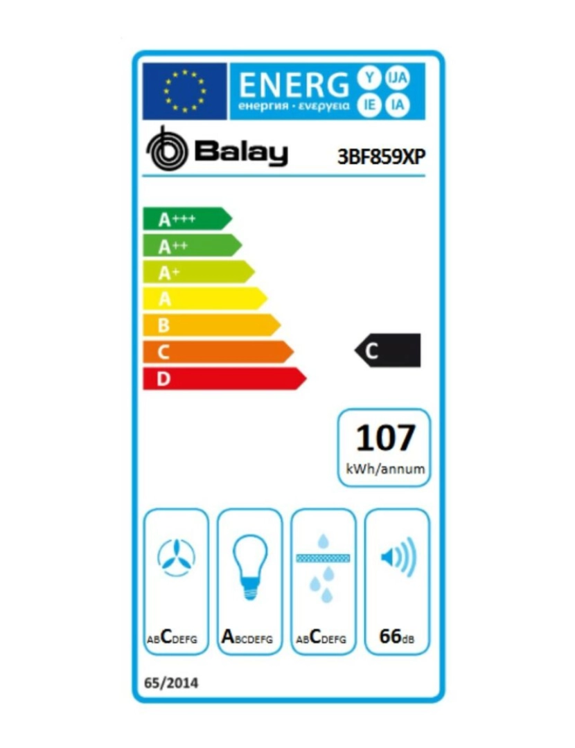 imagem de Extrator Convencional Balay 3BF859XP 86 cm 790 m3/h 66 dB 277W Prateado Aço2