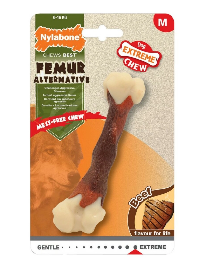 Nylabone - Mordedor para cão Nylabone Extreme Chew Femur Vitela Tamanho M Nylon Carne de bovino