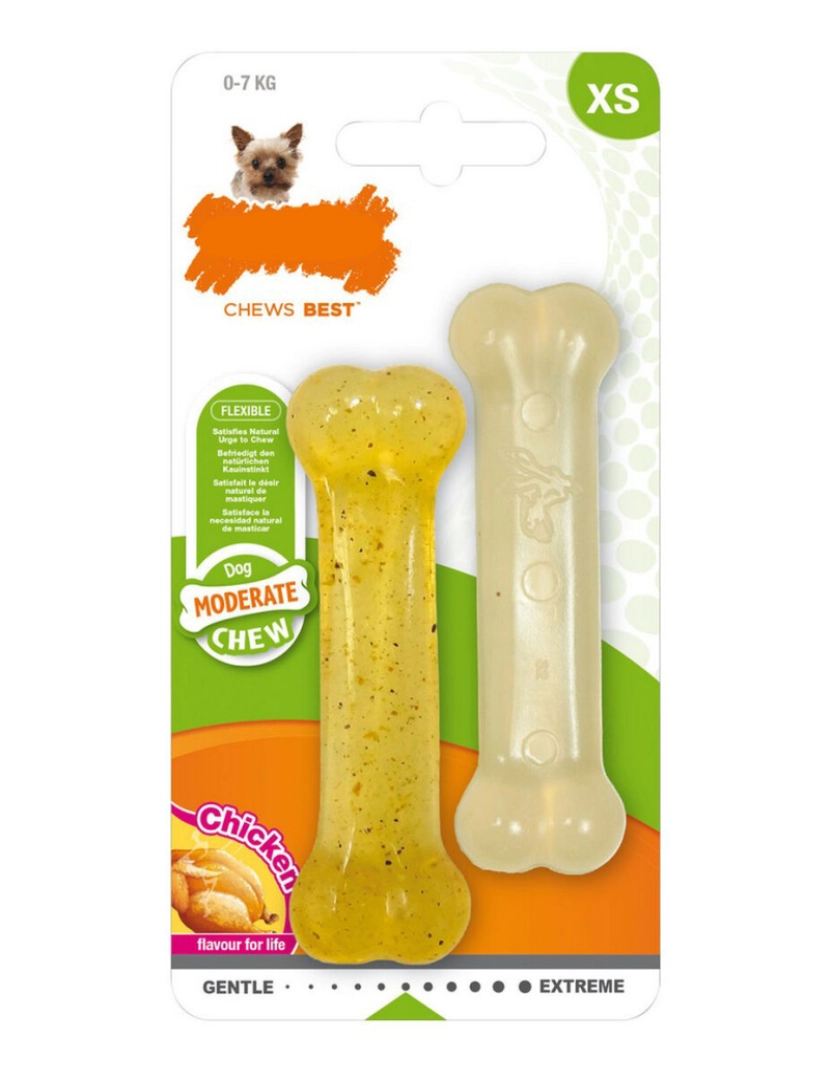 Nylabone - Mordedor para cão Nylabone Moderate Chew Twin Termoplástico Frango XS (2 pcs)