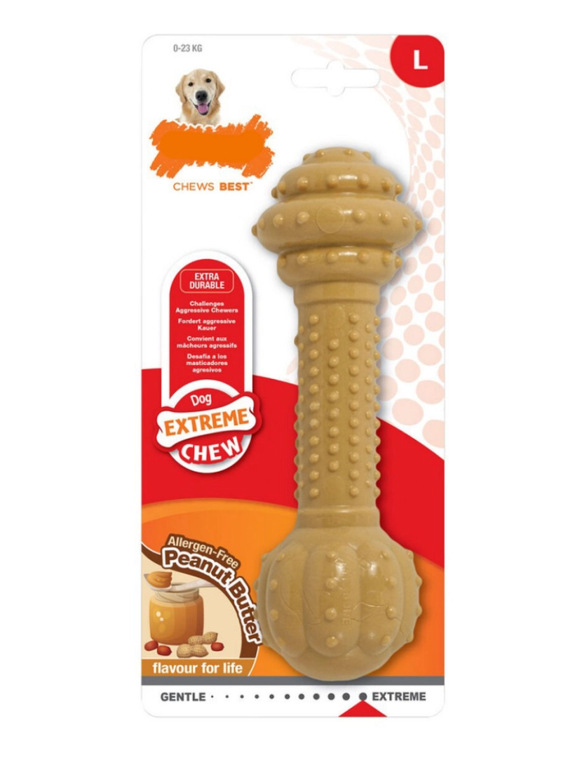 Nylabone - Mordedor para cão Nylabone Extreme Chew Barbell Nylon Manteiga de amendoim