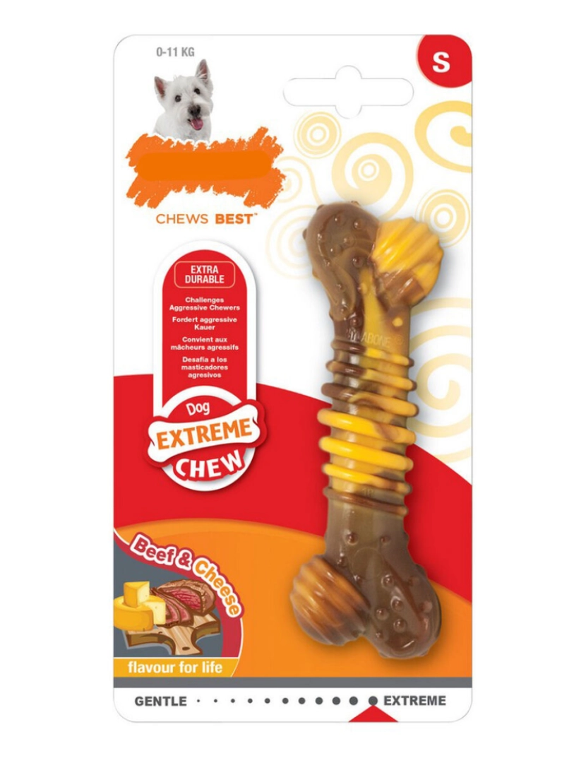 imagem de Mordedor para cão Nylabone Dura Chew Queijo Carne Natural 201