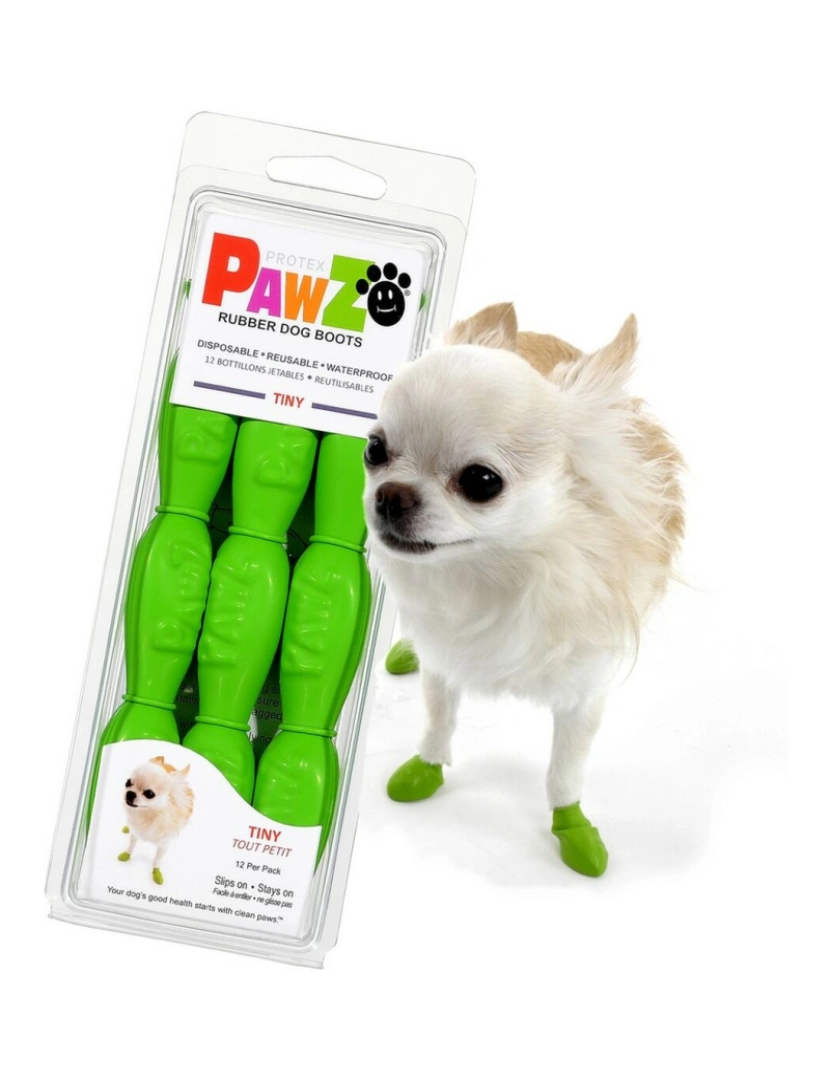 imagem de Botas Pawz Cão 12 Unidades Verde2