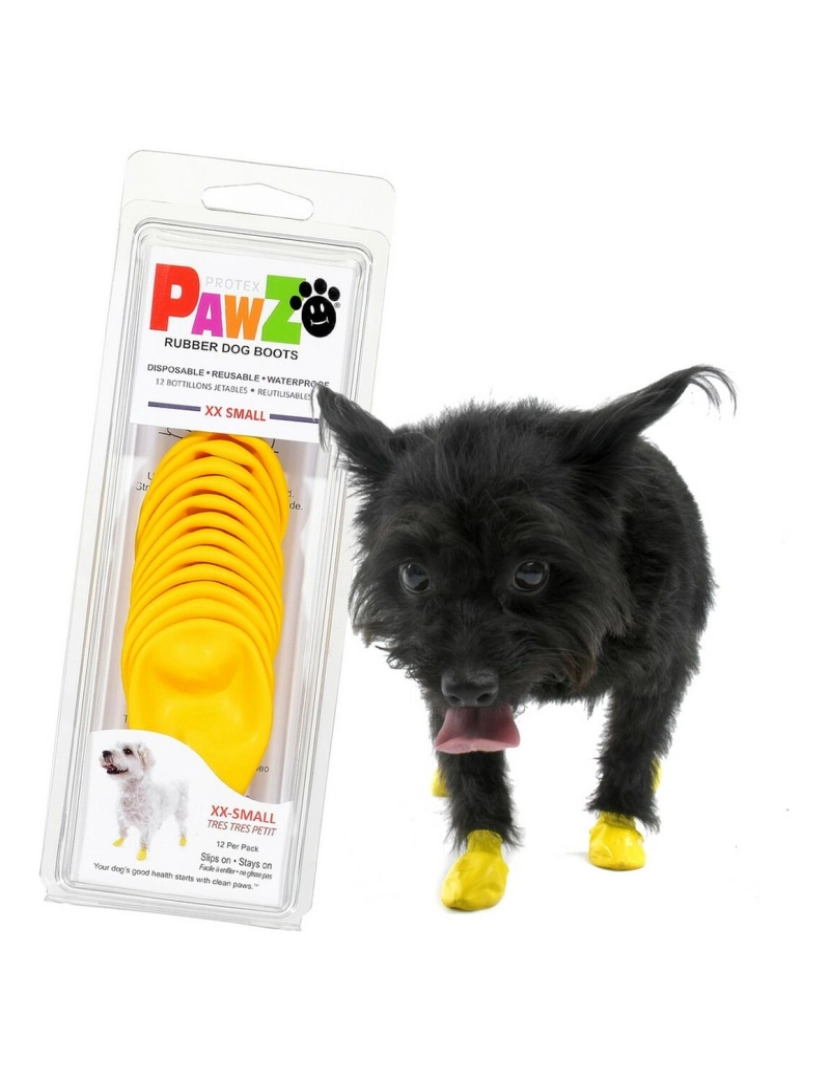 Pawz - Botas Pawz Cão 12 Unidades Amarelo Tamanho XXS