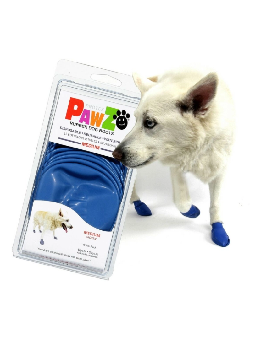 Pawz - Botas Pawz Cão 12 Unidades Azul Tamanho M