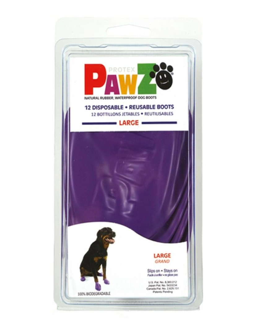 imagem de Botas Pawz Cão 12 Unidades Roxo Tamanho L2