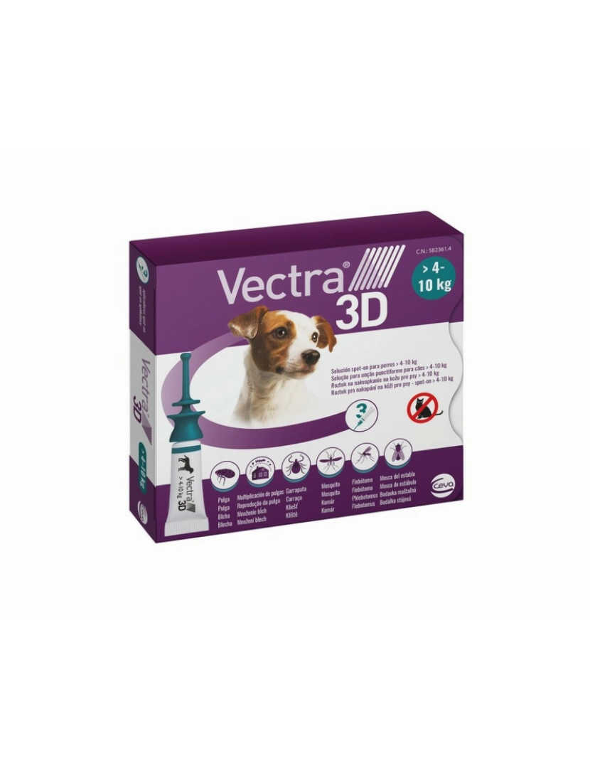 Ceva - Pipeta para cães Ceva 3D S 4-10 kg 3 Unidades