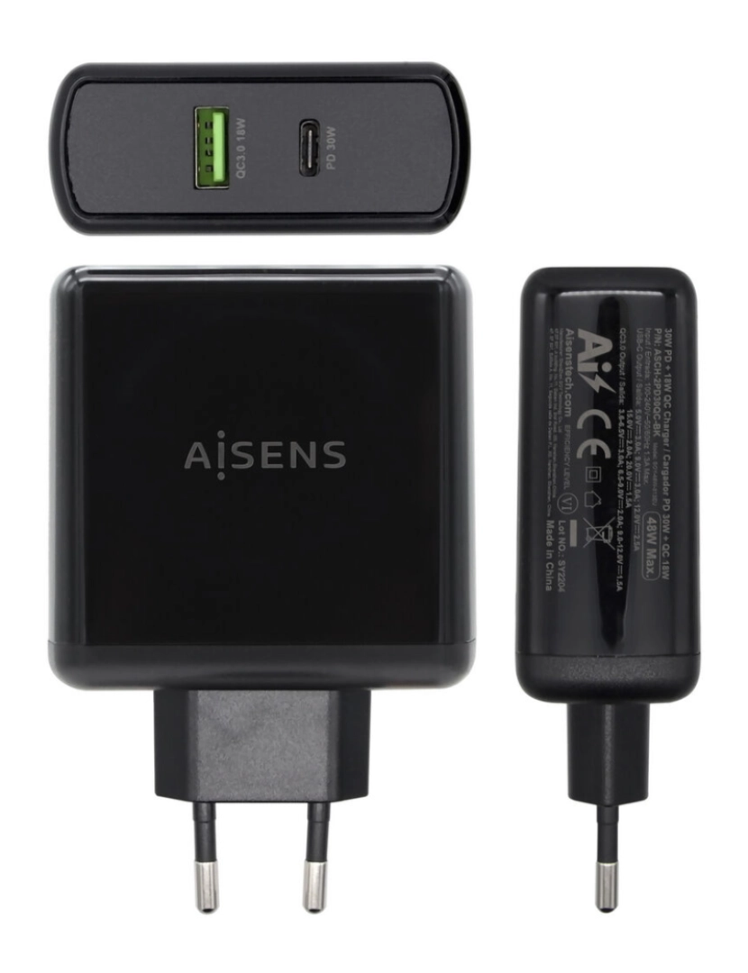imagem de Carregador USB Parede Aisens PD 3.0 USB-C 48 W Preto3