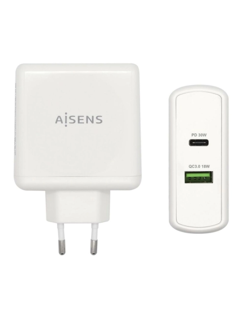 Aisens - Carregador USB Parede Aisens PD 3.0 USB-C 48 W Branco