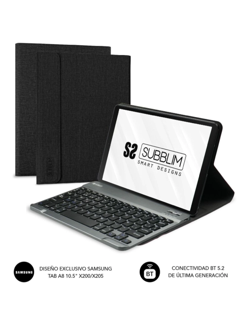 imagem de Capa para Tablet e Teclado Subblim Samsung Galaxy A8 Preto2