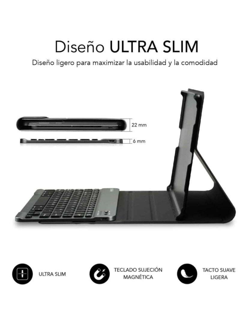 imagem de Capa para Tablet e Teclado Subblim Samsung Galaxy A8 Preto3