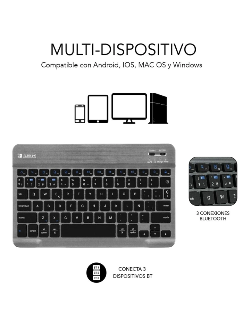 imagem de Capa para Tablet e Teclado Subblim Samsung Galaxy A8 Preto4