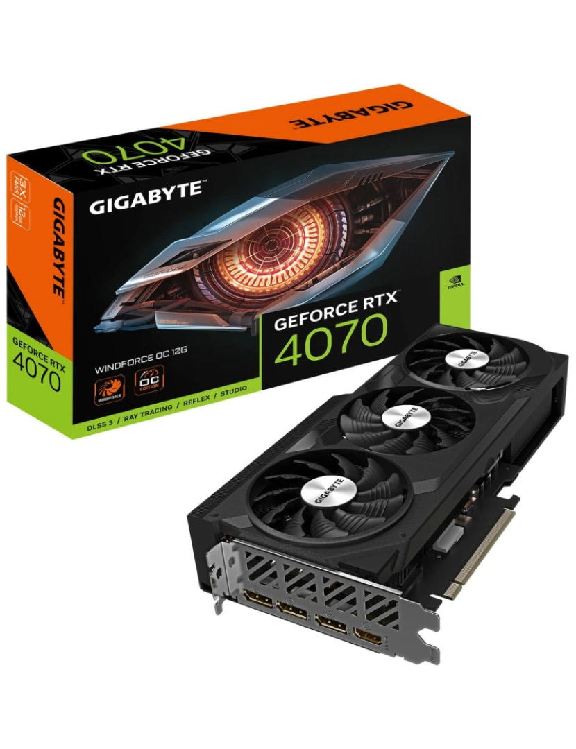 imagem de Placa Gráfica Gigabyte GV-N4070WF3OC-12GD 12 GB GDDR6X GEFORCE RTX 4070 12 GB RAM 12 GB GDDR6 GDDR6X1