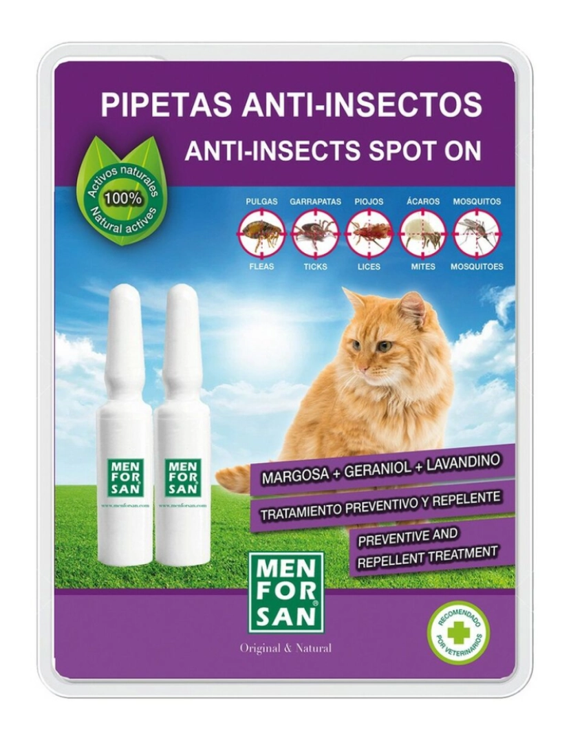 Menforsan - Repelente de insetos Menforsan 2 Unidades Pipetas Gato