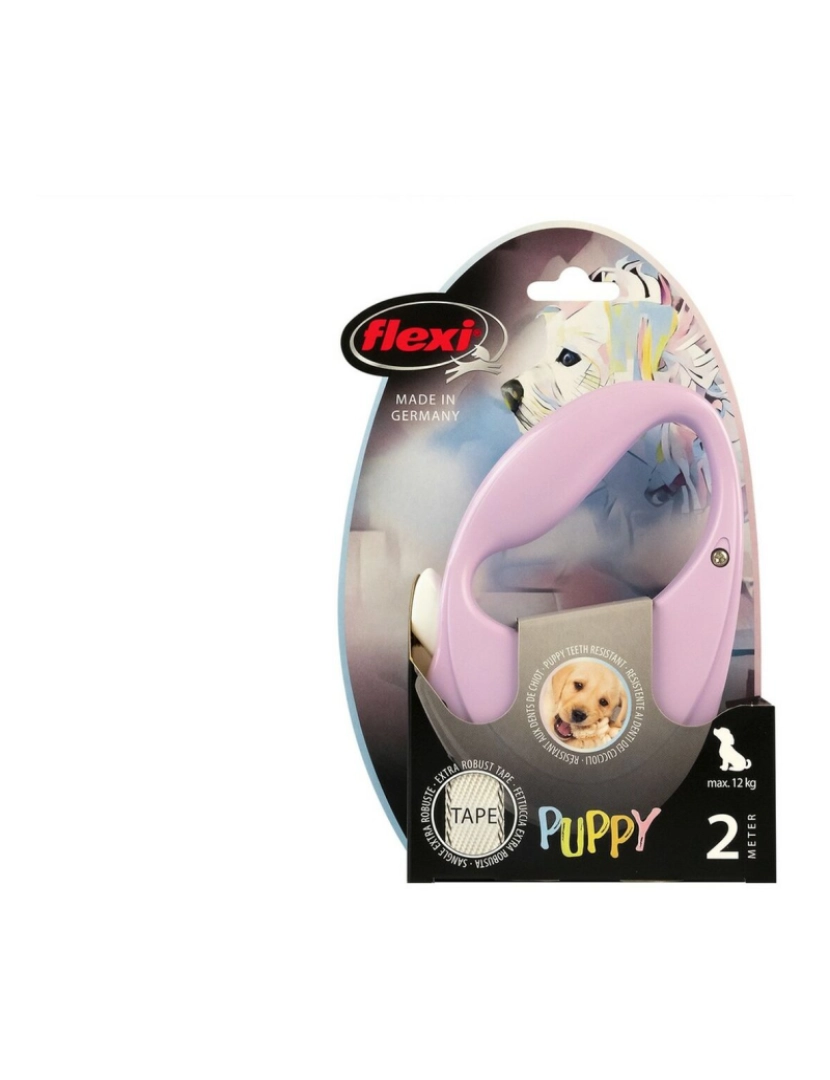 imagem de Trela para Cães Flexi Puppy 2 m Cor de Rosa4