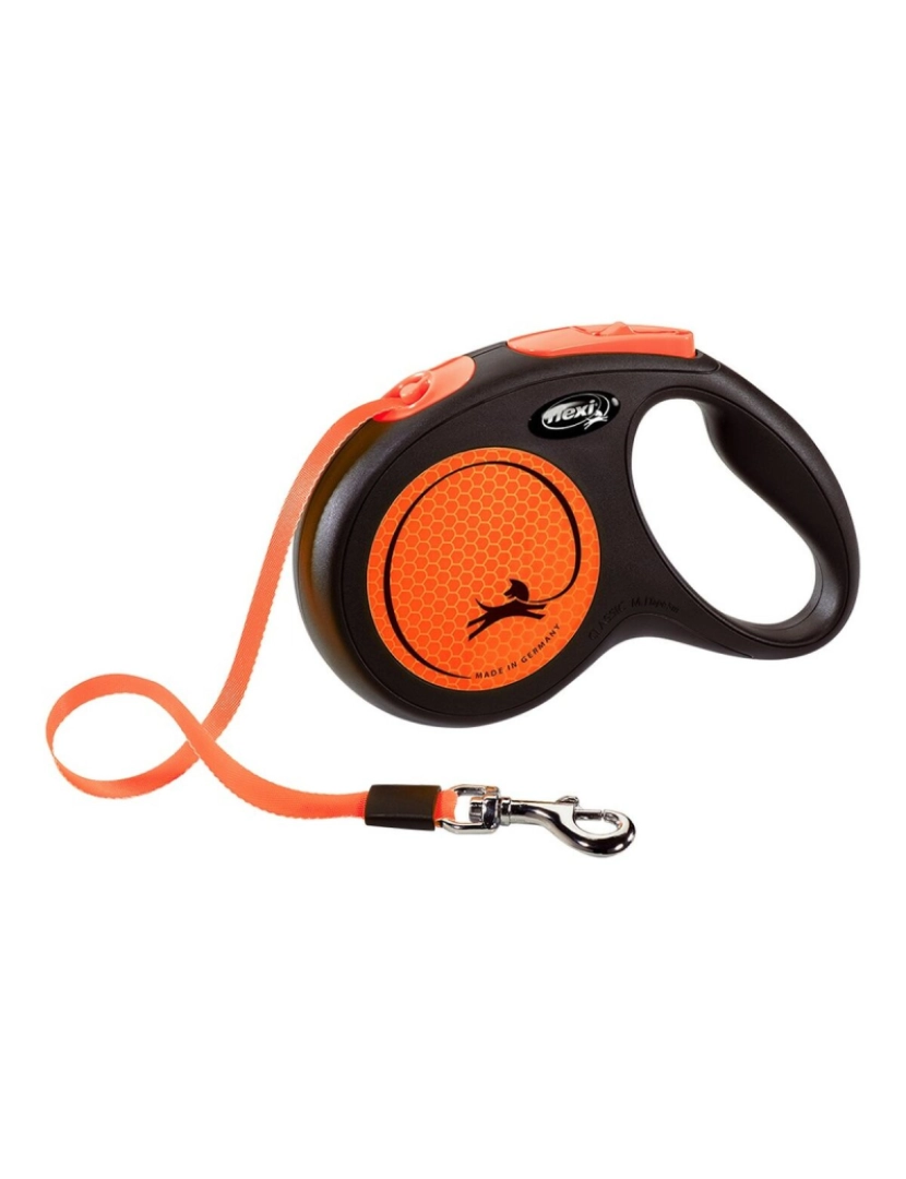 Flexi - Trela para Cães Flexi NEW NEON 5 m Laranja Tamanho M