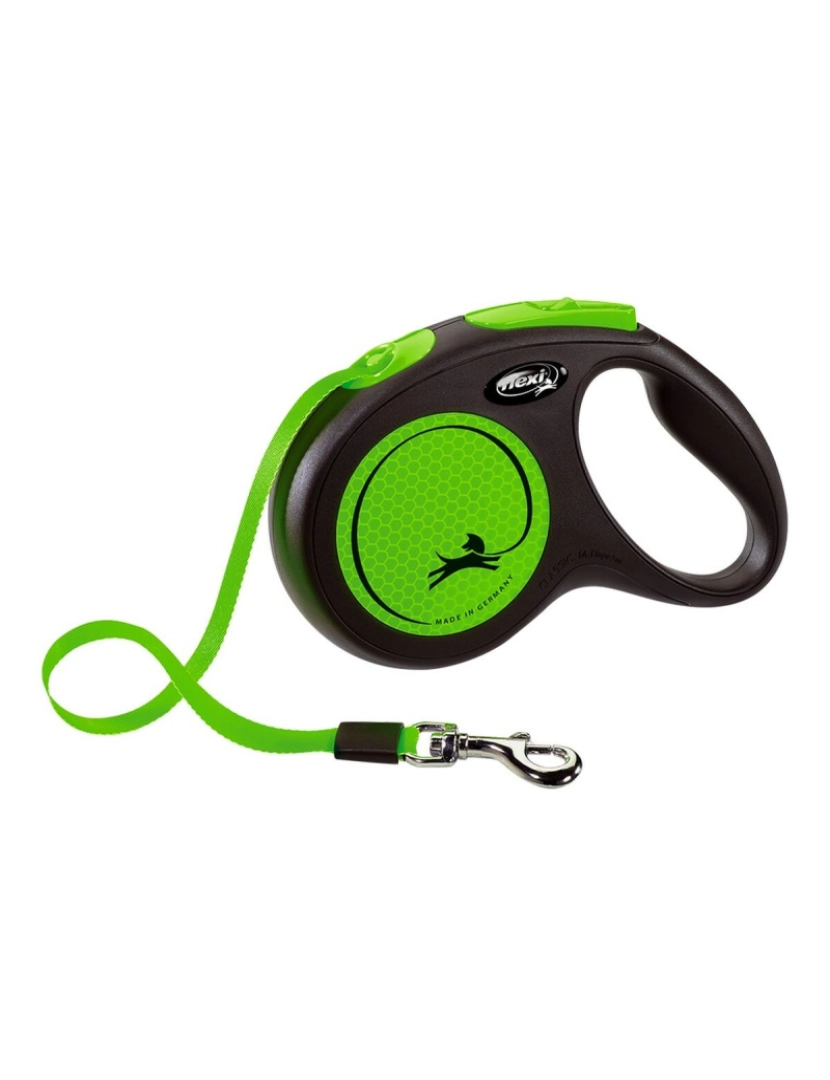 Flexi - Trela para Cães Flexi NEW NEON 5 m Tamanho M Verde