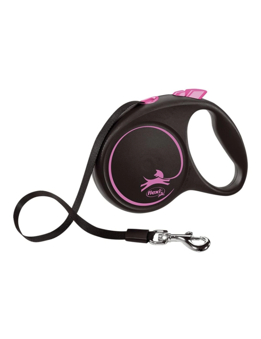 imagem de Trela para Cães Flexi BLACK DESIGN 5 m Cor de Rosa Tamanho M1