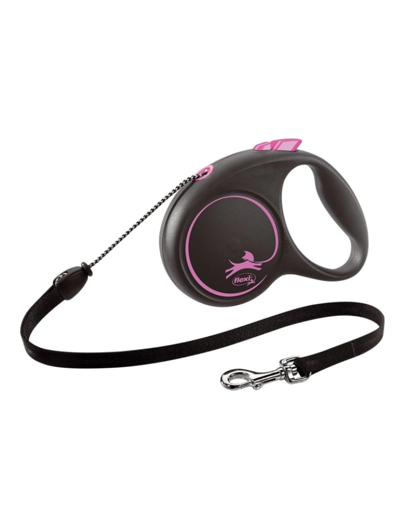 Flexi - Trela para Cães Flexi BLACK DESIGN 5 m Cor de Rosa Tamanho XS