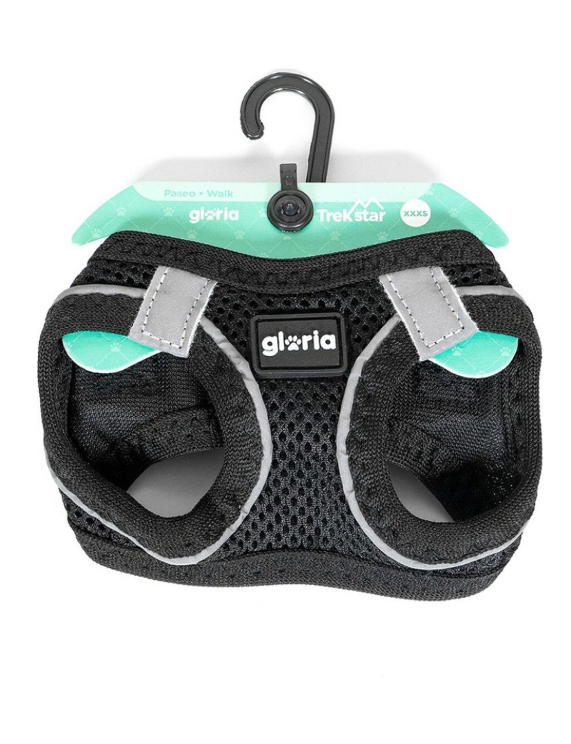 imagem de Arnês para Cães Gloria Air Mesh Trek Star Ajustável Preto Tamanho XXXS (18-20 cm)2